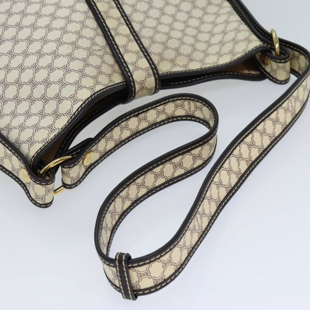 CELINE Macadam Canvas Shoulder Bag PVC White Auth 72176 - Picture 7 of 16